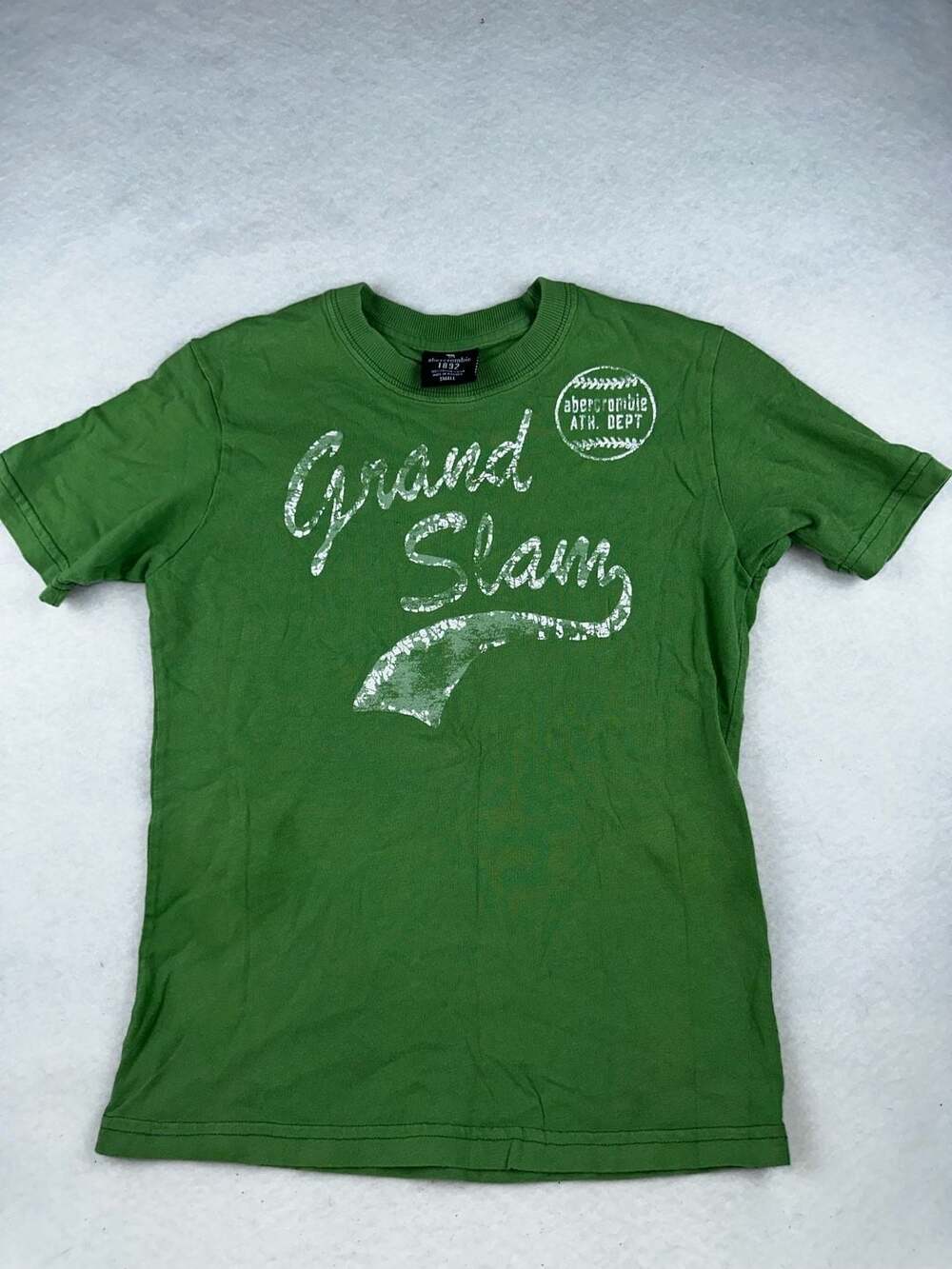 Vintage Abercrombie & Fitch Green Grand Slam Athletic Dept Graphic T-Shirt Small